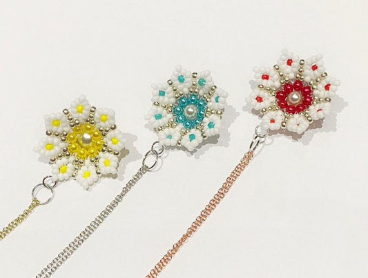 snow flake beaded necklace